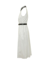 MAX MARA STUDIO - Long Dress with High Neck and Belt - White - LIDIASHOPPING® - Official Website