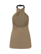 MAX MARA - Top Halter Drappeggiato - Marrone - LIDIASHOPPING® - Official Website