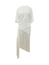 THE ANDAMANE - Azul Asymmetric Dress with Fringe - White | Lidia Shopping | Official Website