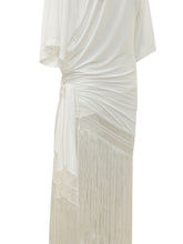 THE ANDAMANE - Abito Azul Asimmetrico con Frange - Bianco | Lidia Shopping ® | Official Website