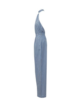 THE ANDAMANE - Amber Striped Halter Jumpsuit - Blue - LIDIASHOPPING® - Official Website