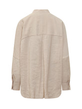 LE SULLY STUDIO - Oversized Shirt with Mandarin Collar - Beige - LIDIASHOPPING® - Official Website