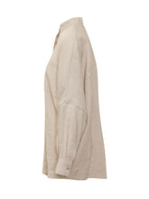 LE SULLY STUDIO - Oversized Shirt with Mandarin Collar - Beige - LIDIASHOPPING® - Official Website