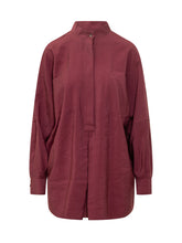 LE SULLY STUDIO - Oversized Shirt with Mandarin Collar - Red - LIDIASHOPPING® - Official Website