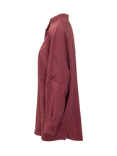 LE SULLY STUDIO - Oversized Shirt with Mandarin Collar - Red - LIDIASHOPPING® - Official Website