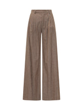 LE SULLY STUDIO - Pantaloni Gessati con Pinces - Marrone | Lidia Shopping | Official Website