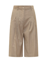 LE SULLY STUDIO - Pinstripe Bermuda Shorts - Beige - LIDIASHOPPING® - Official Website