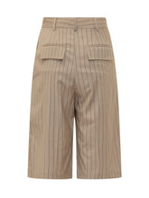LE SULLY STUDIO - Pinstripe Bermuda Shorts - Beige - LIDIASHOPPING® - Official Website