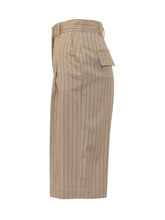 LE SULLY STUDIO - Pinstripe Bermuda Shorts - Beige - LIDIASHOPPING® - Official Website