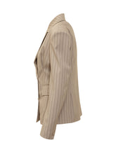 LE SULLY STUDIO - Double Breasted Pinstripe Blazer - Brown - LIDIASHOPPING® - Official Website