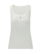 VICTORIA BECKHAM - Tank Top with Keyhole Neck Detail - White - LIDIASHOPPING® - Official Website