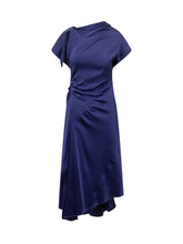 VICTORIA BECKHAM - Abito con Drappeggio Asimmetrico - Viola | Lidia Shopping | Official Website