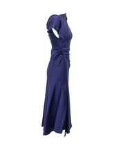 VICTORIA BECKHAM - Abito con Drappeggio Asimmetrico - Viola | Lidia Shopping | Official Website