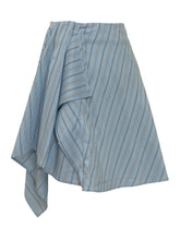 IRO - Gonna Asimmetrica a Righe con Drappeggio - Blu - LIDIASHOPPING® - Official Website
