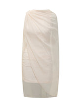 ROTATE - Abito Drappeggiato con Cappa in Chiffon - Rosa | Lidia Shopping ® | Official Website