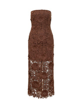 ROTATE - Floral Lace Midi Dress - Brown - LIDIASHOPPING® - Official Website