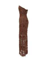 ROTATE - Floral Lace Midi Dress - Brown - LIDIASHOPPING® - Official Website