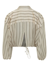 SIMONA CORSELLINI - Cropped Shirt with Stripes - White - LIDIASHOPPING® - Official Website