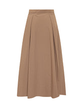 SIMONA CORSELLINI - Gonna Lunga a Vita Alta con Pieghe - Beige - LIDIASHOPPING® - Official Website