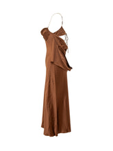 REBECCA VALLANCE - Phoenix Rose Draped Midi Dress - Brown - LIDIASHOPPING® - Official Website