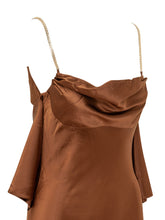 REBECCA VALLANCE - Abito Midi Phoenix Rose con Drappeggio - Marrone - LIDIASHOPPING® - Official Website