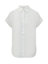 LAUREN RALPH LAUREN - Short Sleeve Linen Shirt with Collar - White - LIDIASHOPPING® - Official Website