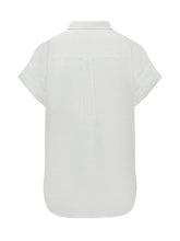 LAUREN RALPH LAUREN - Short Sleeve Linen Shirt with Collar - White - LIDIASHOPPING® - Official Website