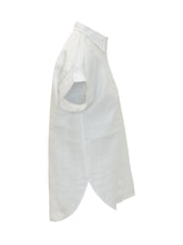 LAUREN RALPH LAUREN - Short Sleeve Linen Shirt with Collar - White - LIDIASHOPPING® - Official Website