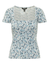 LAUREN RALPH LAUREN - Top a Maniche Corte con Scollo Quadrato - Blu - LIDIASHOPPING® - Official Website