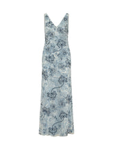 LAUREN RALPH LAUREN - Long Dress with V Neck and Print - Blue - LIDIASHOPPING® - Official Website