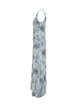 LAUREN RALPH LAUREN - Long Dress with V Neck and Print - Blue - LIDIASHOPPING® - Official Website