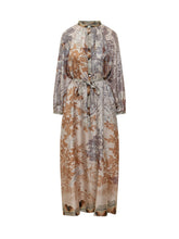 PIERRE LOUIS MASCIA - Printed Long Dress with Belt - Beige - LIDIASHOPPING® - Official Website