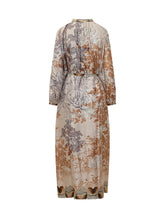 PIERRE LOUIS MASCIA - Printed Long Dress with Belt - Beige - LIDIASHOPPING® - Official Website