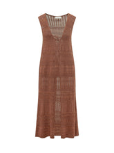 AKEP - Abito Lungo Traforato Senza Maniche - Marrone - LIDIASHOPPING® - Official Website