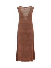 AKEP - Abito Lungo Traforato Senza Maniche - Marrone - LIDIASHOPPING® - Official Website