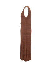 AKEP - Abito Lungo Traforato Senza Maniche - Marrone - LIDIASHOPPING® - Official Website