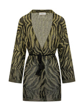AKEP - Cardigan Aperto con Motivo Jacquard - Verde - LIDIASHOPPING® - Official Website