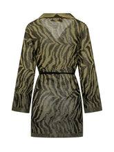 AKEP - Cardigan Aperto con Motivo Jacquard - Verde - LIDIASHOPPING® - Official Website