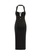 AKEP - Abito Lungo con Spalline e Allacciatura Frontale - Nero - LIDIASHOPPING® - Official Website
