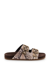 BURBERRY - Urchin Sandals with Double Buckle and Print - Brown - LIDIASHOPPING® - Official Website