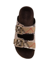 BURBERRY - Urchin Sandals with Double Buckle and Print - Brown - LIDIASHOPPING® - Official Website
