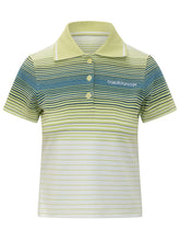 CASABLANCA - Striped Polo with Collar and Buttons - Green | Lidia Shopping ® | Official Website