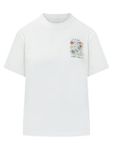 CASABLANCA - T-shirt con Stampa su Petto - Bianco | Lidia Shopping ® | Official Website