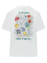 CASABLANCA - T-shirt con Stampa su Petto - Bianco | Lidia Shopping ® | Official Website