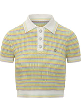 CASABLANCA - Striped Polo with Perforated Texture - Multicolor - LIDIASHOPPING® - Official Website