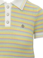 CASABLANCA - Striped Polo with Perforated Texture - Multicolor - LIDIASHOPPING® - Official Website