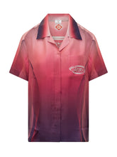 CASABLANCA - Camicia con Collo Aperto e Stampa Sfumata - Rosa - LIDIASHOPPING® - Official Website