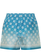 CASABLANCA - Shorts with Elastic Waist and Geometric Print - Blue - LIDIASHOPPING® - Official Website