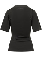 COURREGES - T-shirt con Stampa e Linea Aderente - Nero - LIDIASHOPPING® - Official Website