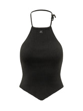 COURREGES - Top a Coste con Orlo a Punta - Nero | Lidia Shopping | Official Website